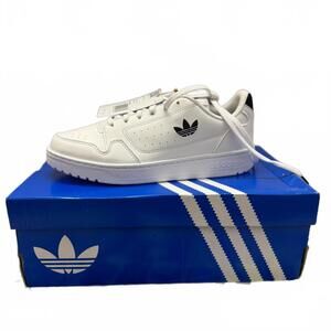 Adidas Leather Sneakers with Black Trefoil Logo